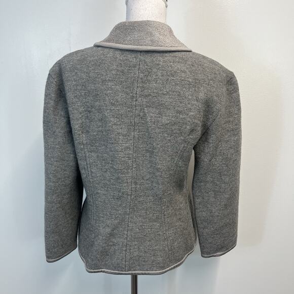 Geiger Pure Full Zip Cardigan Sweater Jacket size 36 6 Gray Silver Wool Austria - Picture 9 of 10
